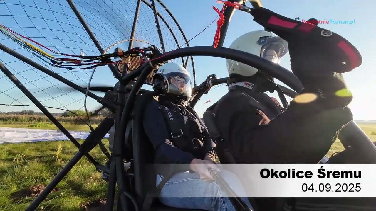 Lot Marty, wrzesień 2025 / Lot motoparalotnią nad rozlewiskami Warty w okolicach Śremu w Wlkp.