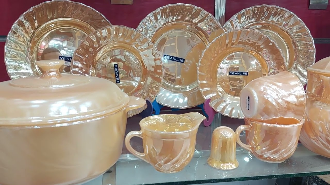 طقم اركوبال مشمشي عسلي متوفر في محلات المؤمن أبو النمرس 01110732942