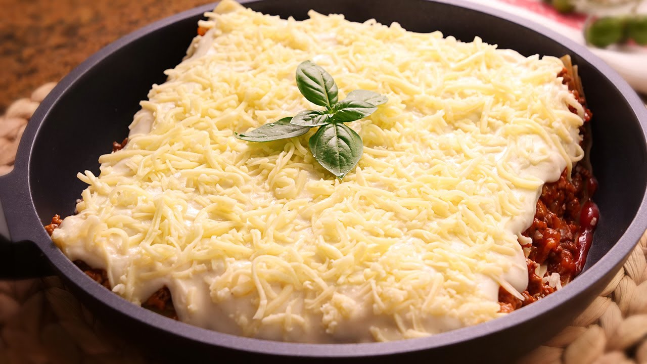 Lasaña de Carne con Queso y Bechamel súper Deliciosa sin Horno | Hecha en Sartén