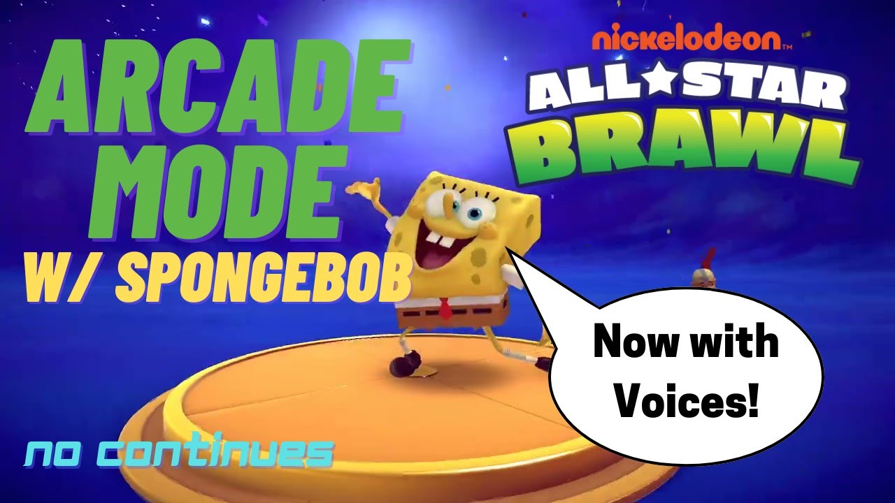Nickelodeon All-Star Brawl: Arcade Mode with Spongebob VOICES ON(No Continues)