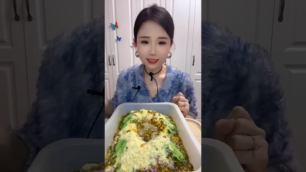 ASMR ICE EATING | MATCHA and MILK POWDER with PASSION FRUIT