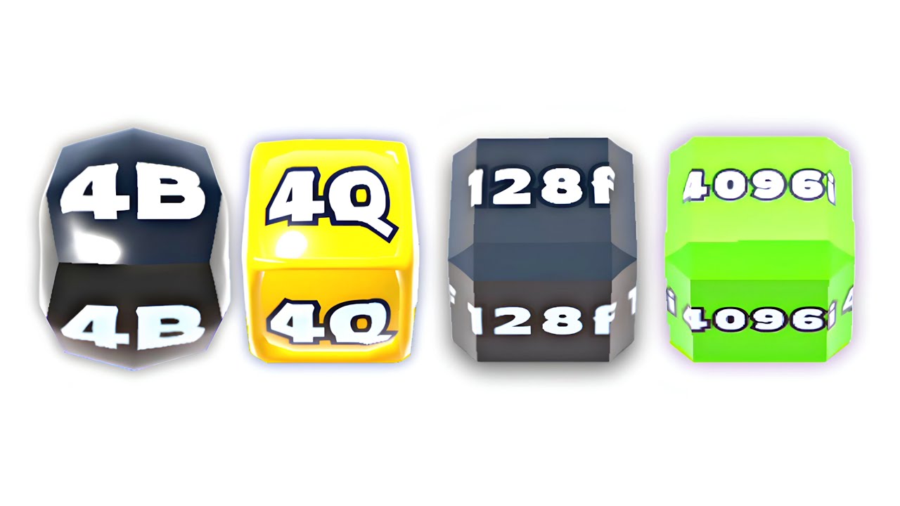 Jelly Run 2048 ULTIMATE Gameplay | 4 Shape Play Showdown! | 4B vs 4Q vs 128f vs 4096i Race