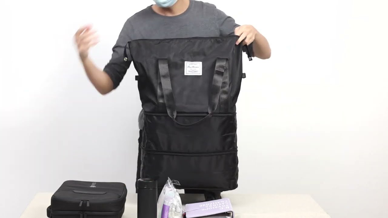 Rolling Duffle Bag with Wheels, Expandable Foldable Duffle Bag with Wheels and Handle for Travel