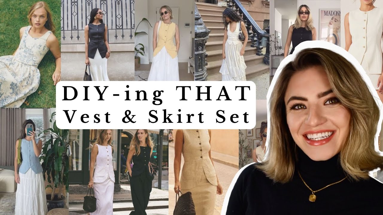 Sew Don't Shop, DIY-ing the Trending Vest & Skirt Set - FREE Gathered Skirt Pattern & Tutorial