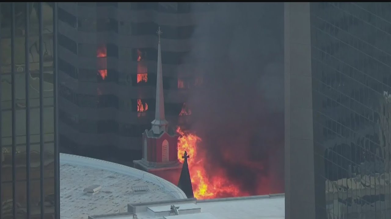 Massive 4-alarm blaze at historic First Baptist Dallas 