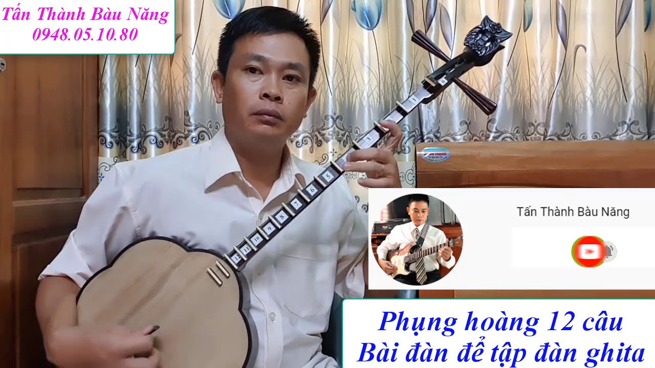 Đàn sến Phụng hoàng cài lương 12 câu dây đào | Chữ đàn cơ bản dễ học nhất | Tấn Thành Bàu Năng