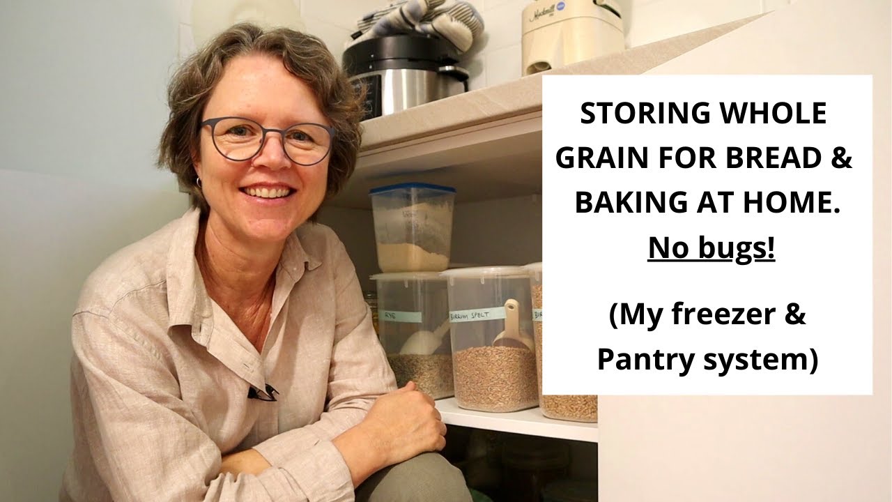How to store whole grain at home for fresh milled flour with NO BUGS! (my freezer to pantry system)