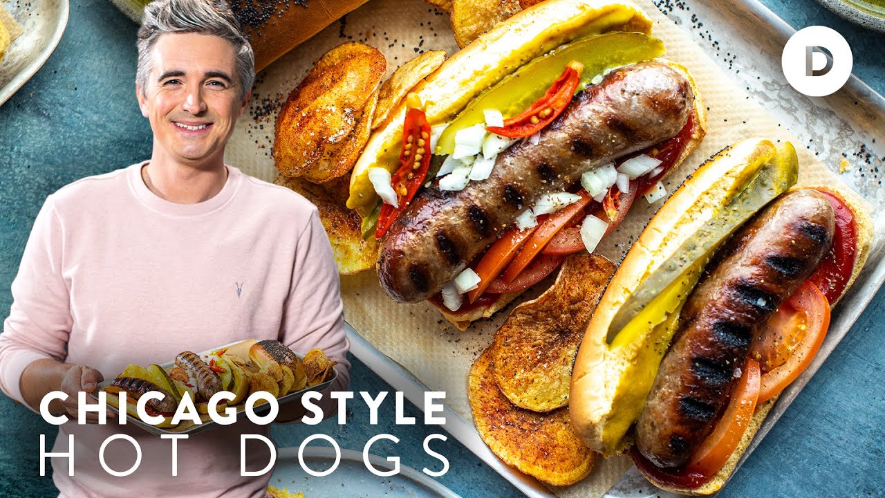 Chicago Style Hotdogs with Homemade Potato Chips!