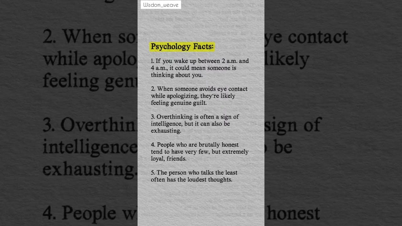 Psychology Facts That Will Blow Your Mind | Overthinking, Honesty & Human Behavior Explained