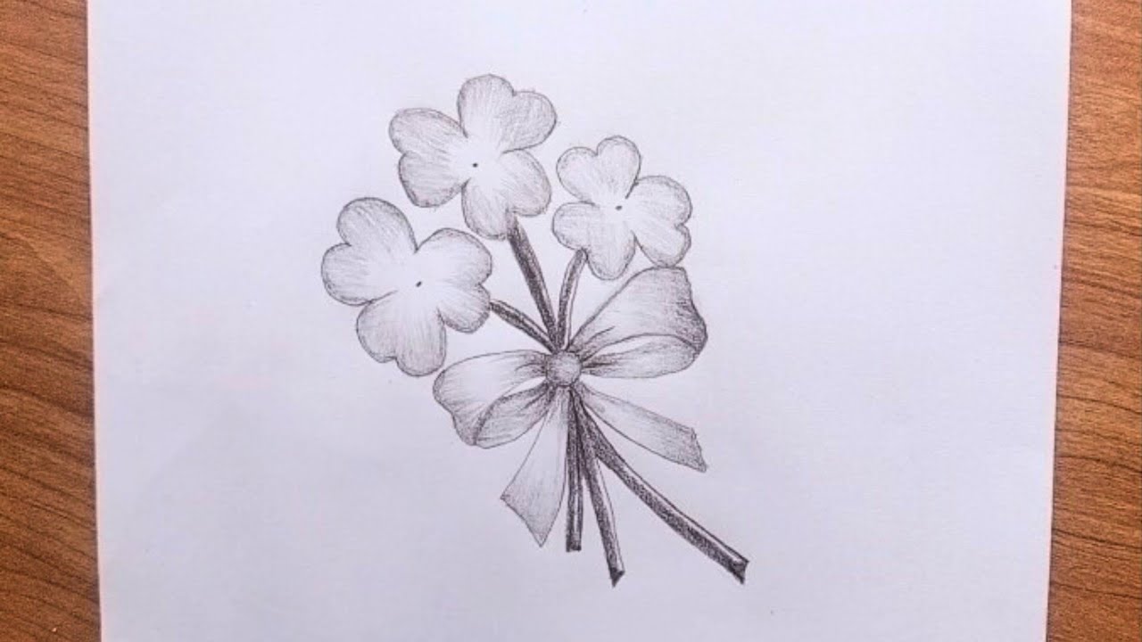 How to draw flowers with pencil drawing #drawing #flowerdrawing #trending 