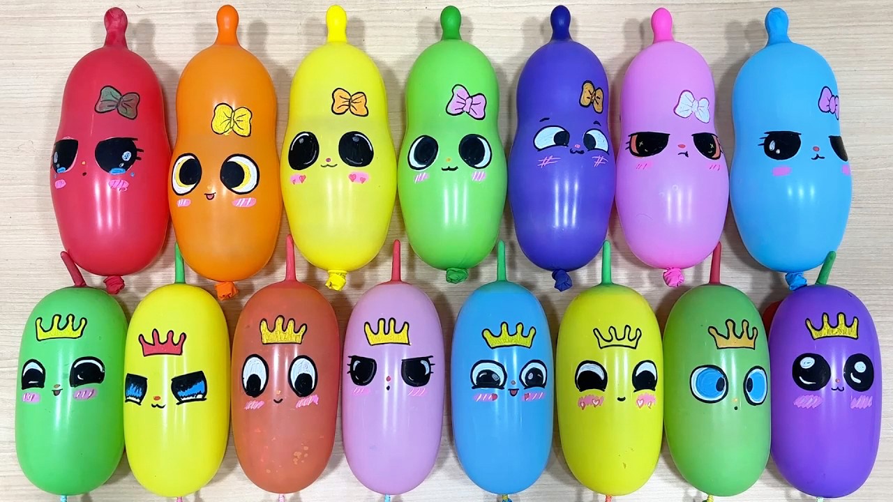 Balloon Characters Slime Mixing | Clear, Glossy & Clay ASMR #209