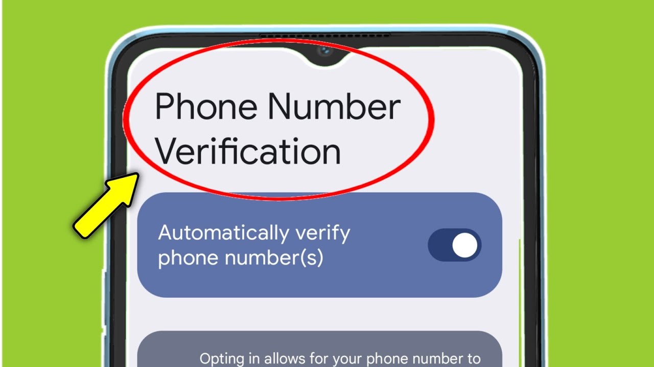 Phone Number Verification in Google Settings