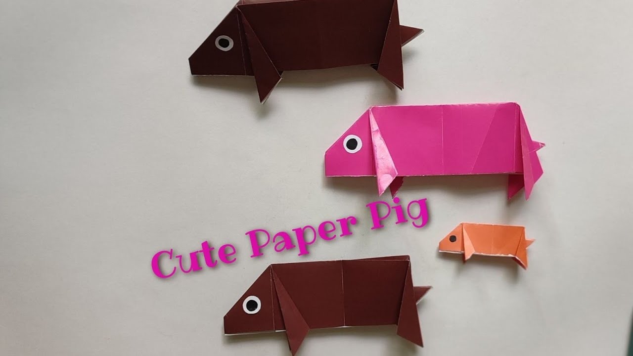 Easy Origami Pig 🐷 | Cute Paper Animal Tutorial---/آموزش اوریگامی خوک 🐷 | کاردستی حیوانات کاغذی