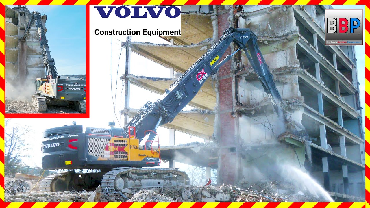 💪 Volvo EC750E HR, Hochhausabbruch,  Stuttgart, 2025. Teil 7  #longfront
