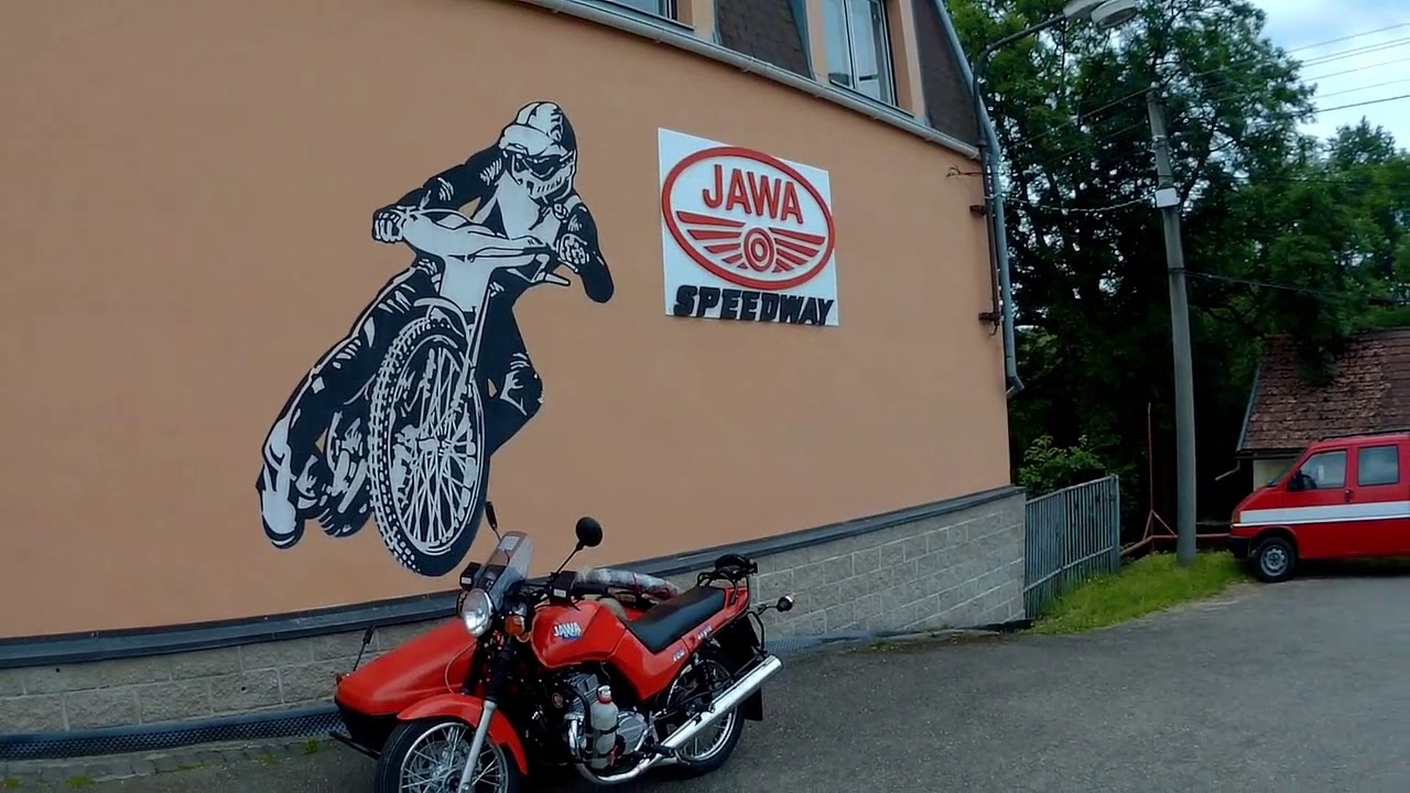Jawa 350/640 se sidecarem Velorex 562-zajíždění motoru...