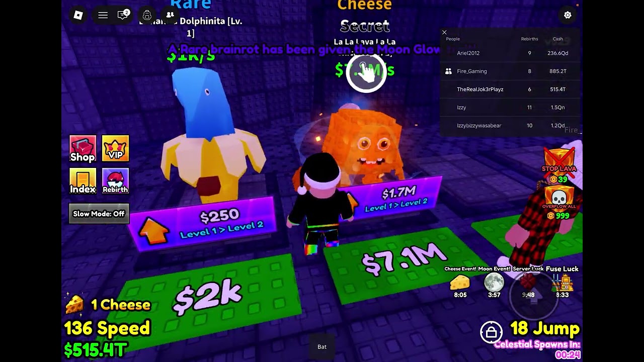 Survive Lava for Brainrots cheese update admin abuse