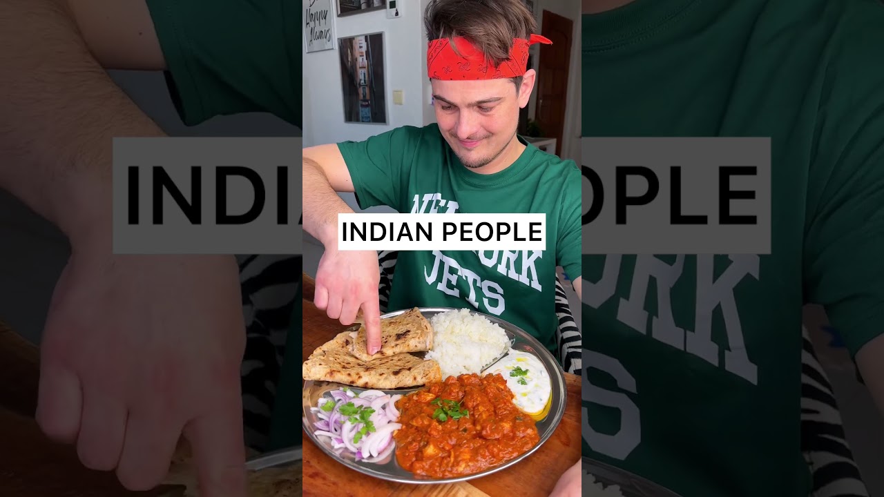 The best way to eat INDIAN food is definitely with HANDS🖐️😎&hearts;️🥘| Normal vs Indian | CHEFKOUDY