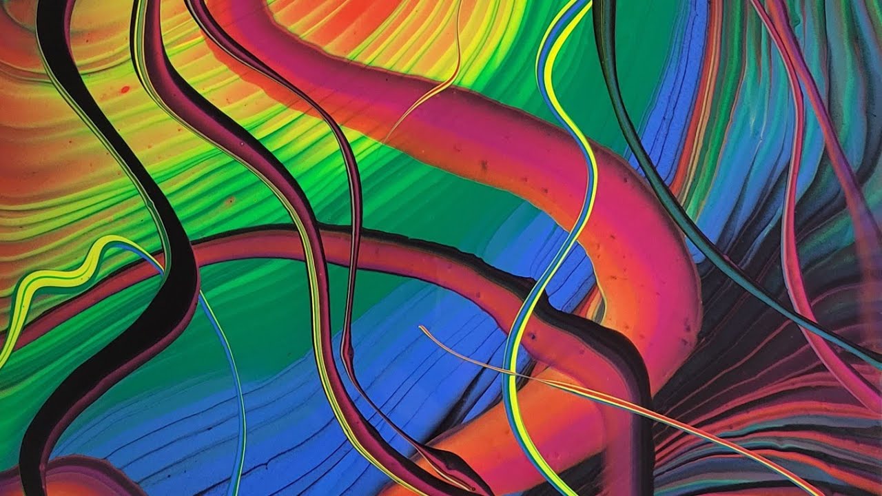 (365) ACRYLIC POURING - RING and RIBBON Pour - Randomly Chosen Colors! FUN!