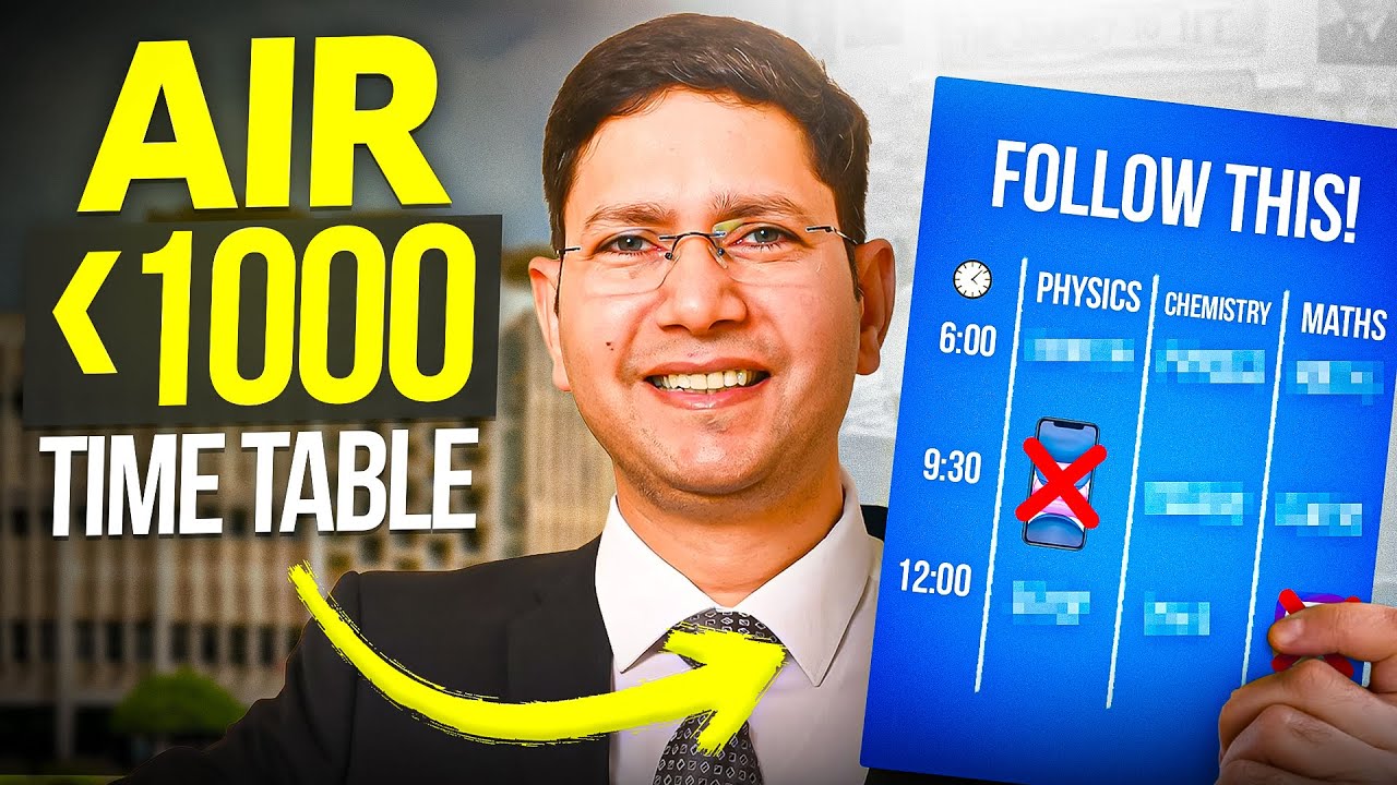 Toppers&rsquo; TIMETABLE to Crack JEE Under 1000 Rank! #iitjee