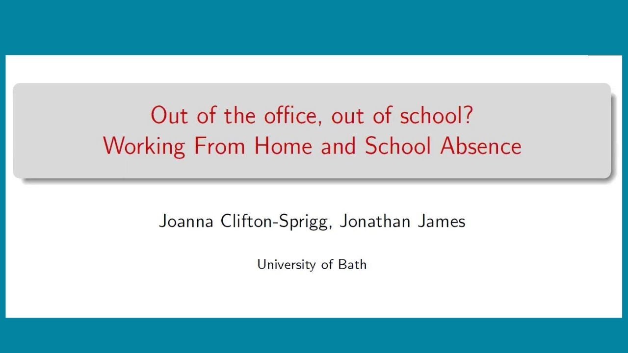 Working from Home and School Absence (joint work with Jonathan James)