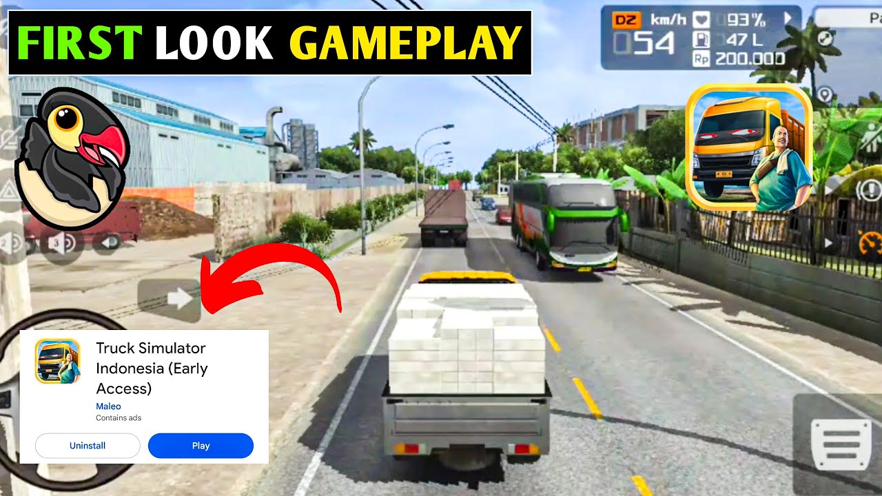 Truck Simulator Indonesia ( TRUKSID ) - Rainy Weather Gameplay | Review Gameplay