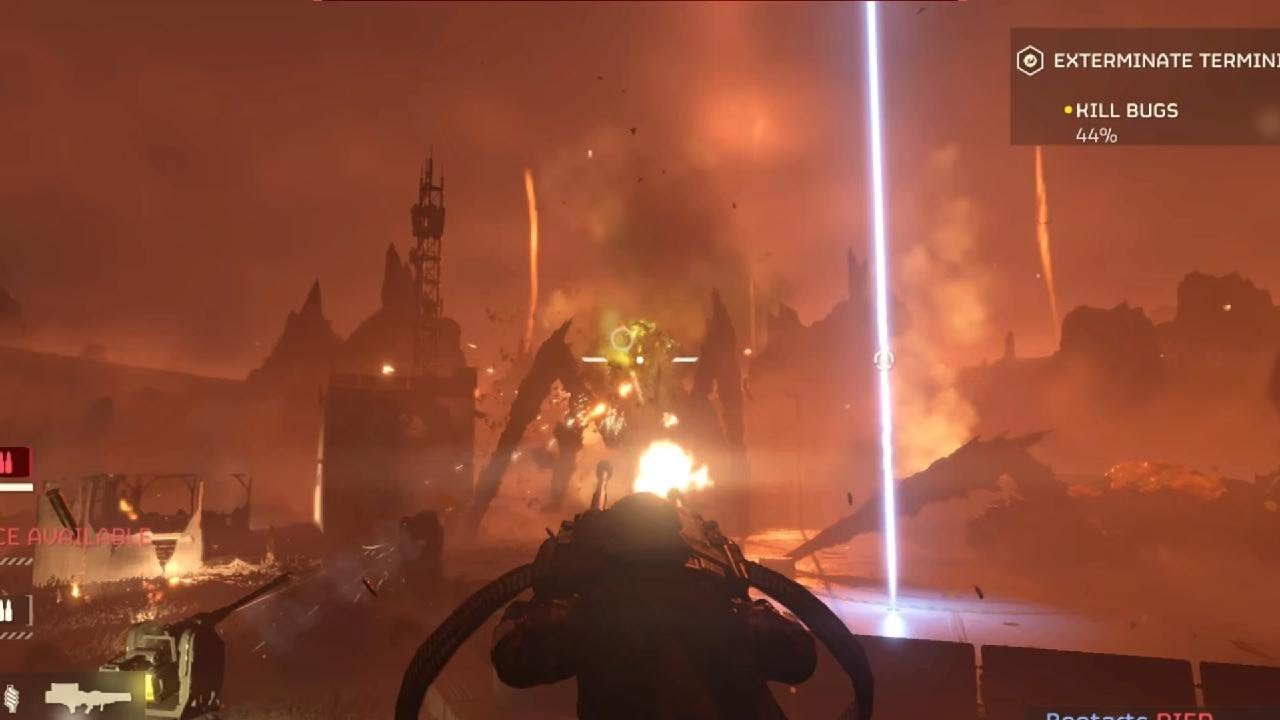 HMG TURRET DEMO on Level 9 Eradicate Terminids Mission - HELLDIVERS 2