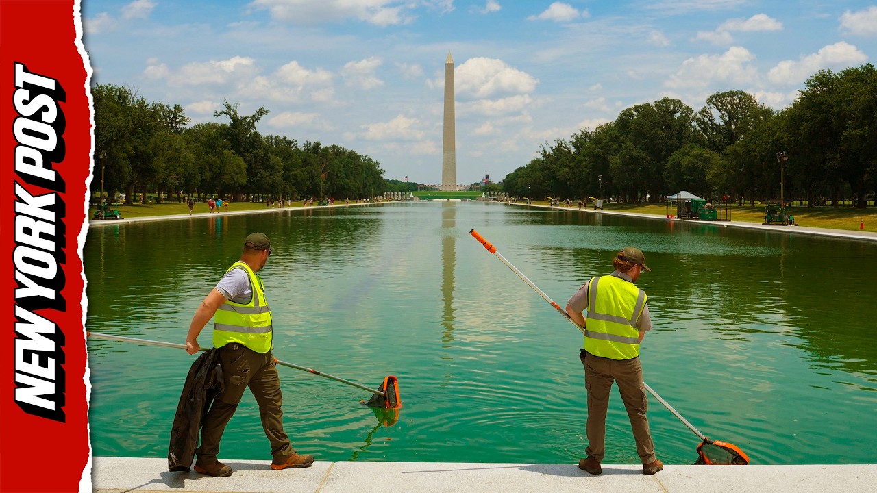 Trump&rsquo;s &lsquo;American Flag Blue&rsquo; Reflecting Pool Turns Green After Algae Takeover
