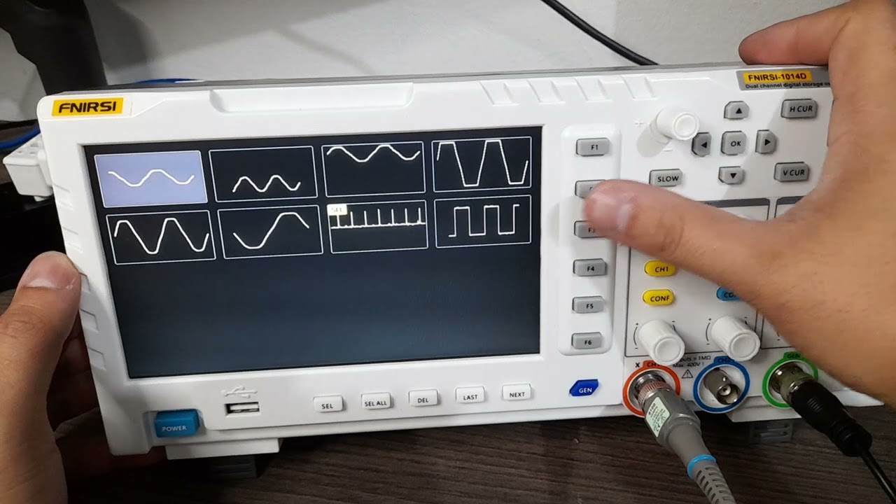 Como fazer a captura de sinais e usar o gerador de sinais do osciloscópio FNIRSI-1014D