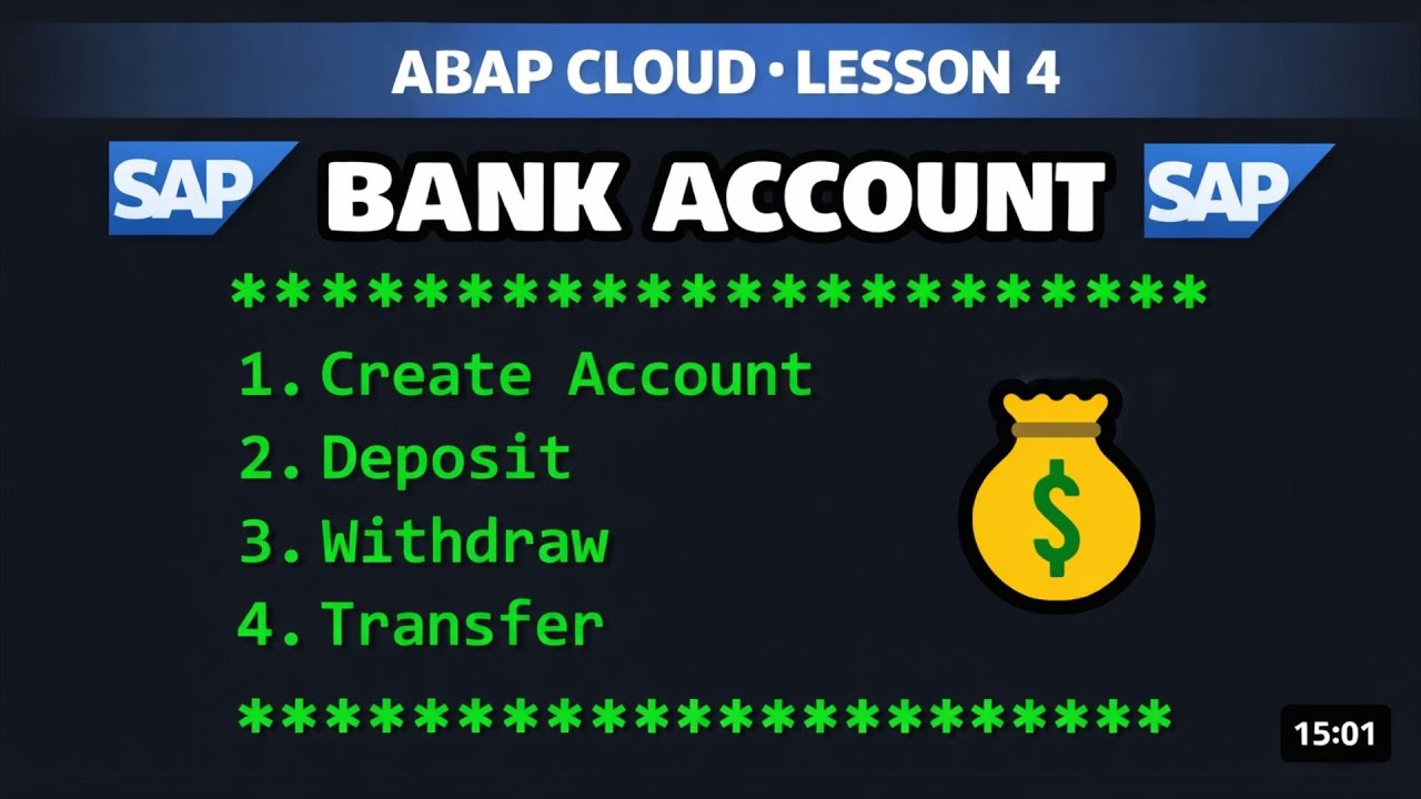ABAP Cloud Lesson 4  | classes | Bank application