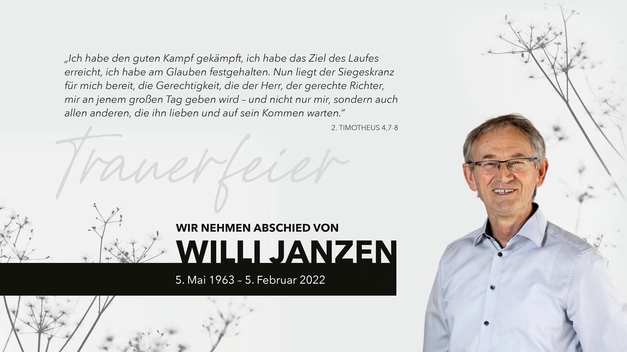 Trauergottesdienst von Willi Janzen | EG Marienheide | 10.02.22