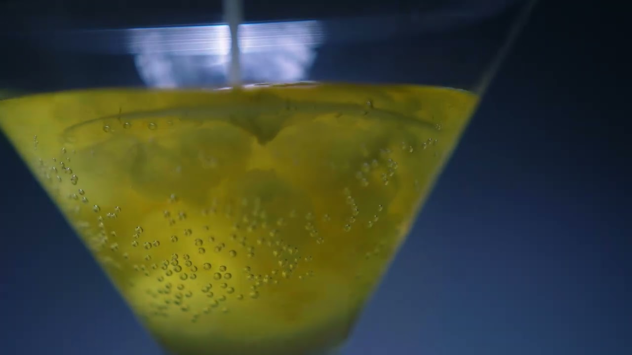 Yellow cocktail, studio packshot