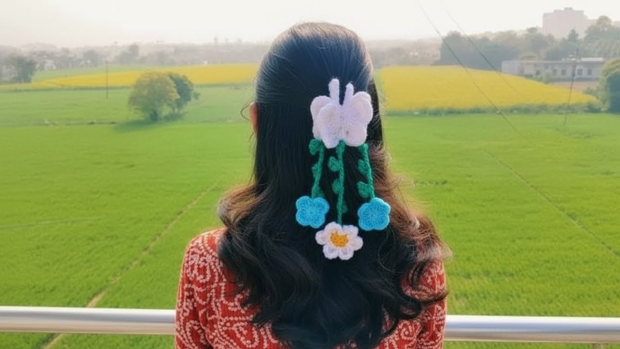 Easy Crochet Butterfly Hair Accessory | Step by Step Tutorial for Beginners