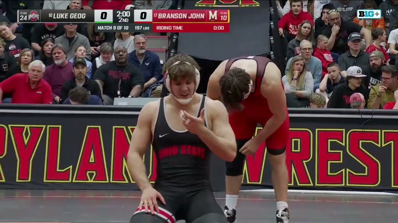 197 lbs: Ohio State's Luke Geog vs. Maryland's Branson John | Maryland Wrestling