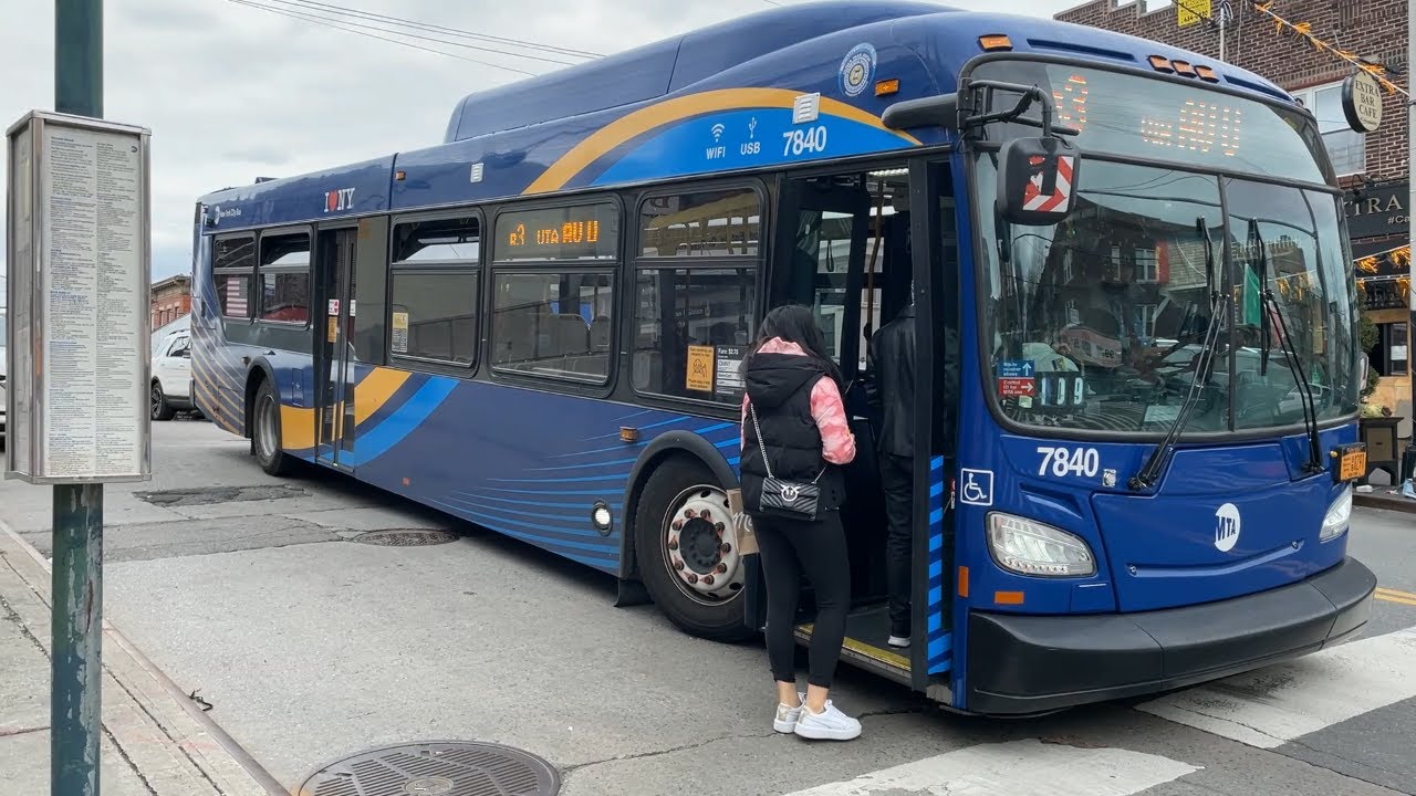 MTA B3 bus #7840 full ride from Harway Av & 25 Av to Av U & W 7 st.