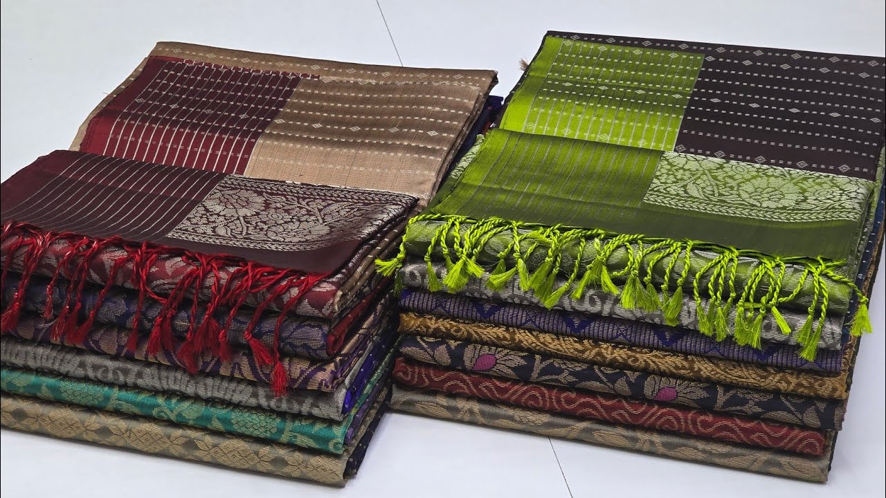 Contrast Border Pure Soft Silk Sarees || Vairaoosi Design || Coimbatore Sarees Wholesaler 