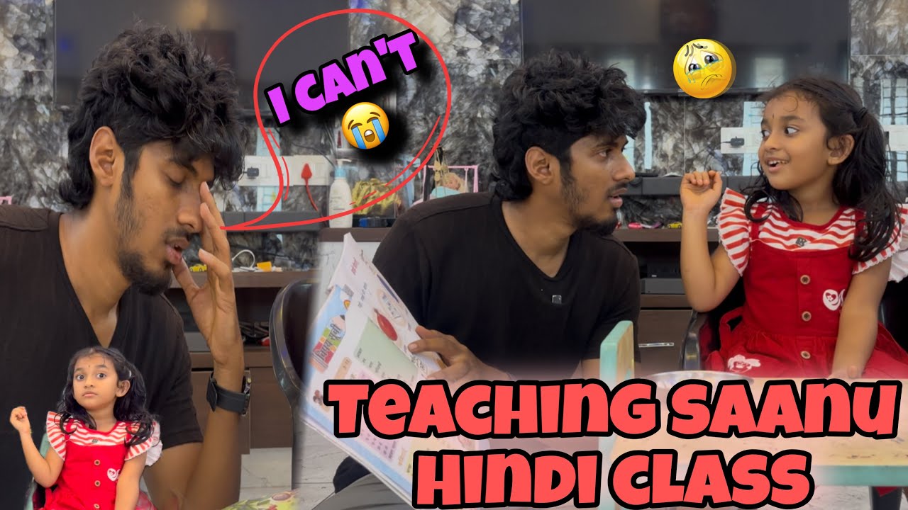 Sha teaching hindi class to saanu!! first time sha ku  கோவம் 😡vanthurchu🤯 #saanvikashree 