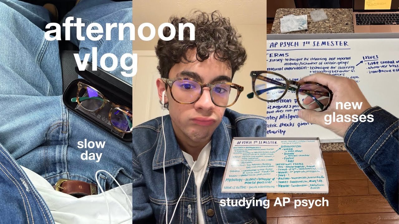 vlog: new glasses, studying, + chill afternoon | spend the day with me | vlogmas day 16