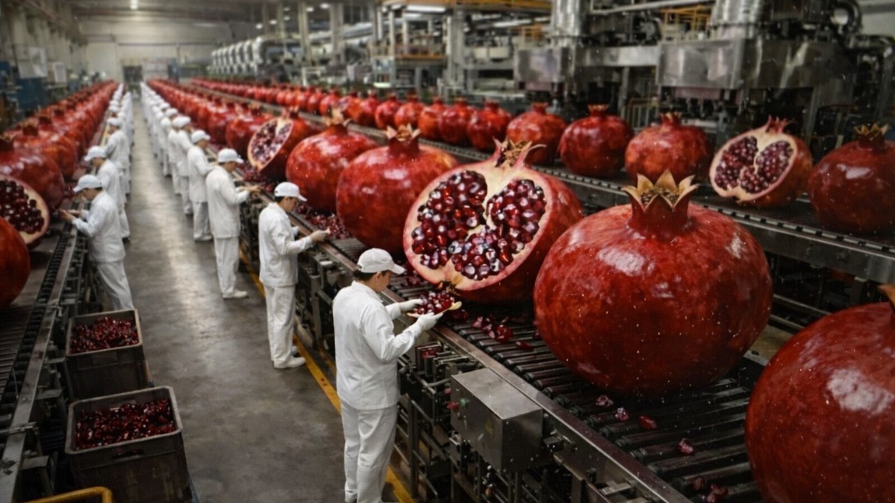 How Millions of Pomegranate Juice Bottles Are Produced? Inside a Massive Factory!