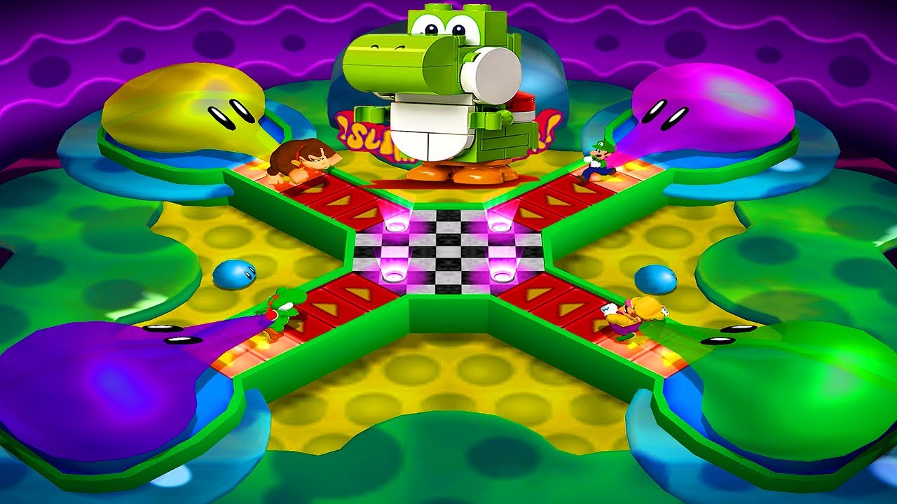 Mario Party 4 Minigames - Yoshi vs Wario vs Luigi vs Donkey Kong