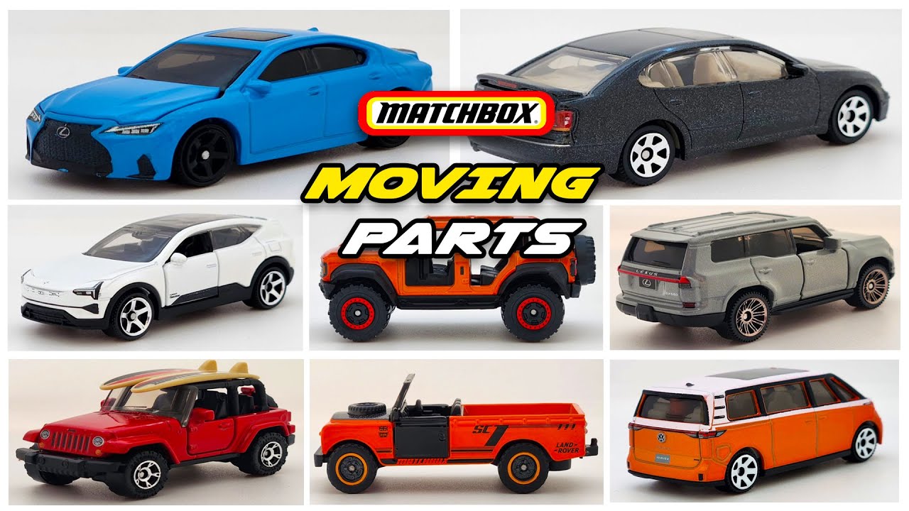 Витрина – лучшие модели Matchbox с подвижными деталями, пикап Land Rover, Jeep Wrangler, Lexus GX...