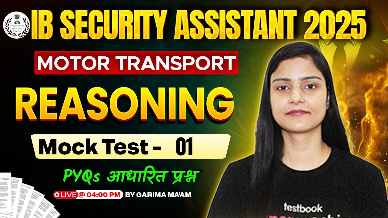 IB Security Assistant Classes 2025 | IB Security Assistant Reasoning Mock Test -1 | by Garima Ma'am