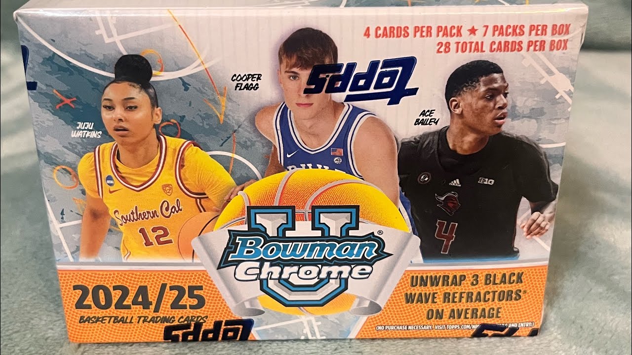 2024-25 Bowman U chrome basketball 3 blaster box break, chasing Cooper Flagg, Juju and many more 