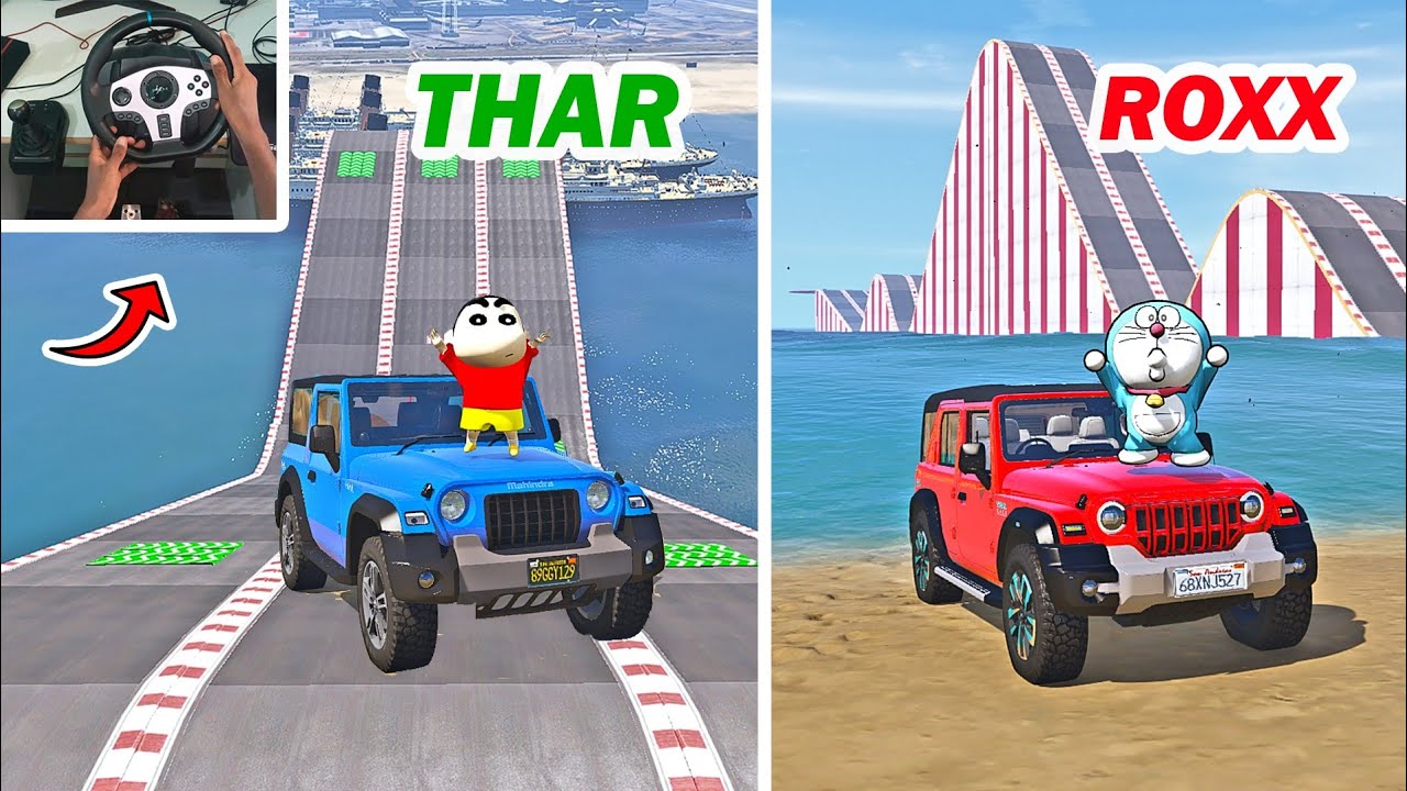 gta 5 mahindra thar vs thar roxx | gta 5 in telugu | steering wheel | gta 5 thar