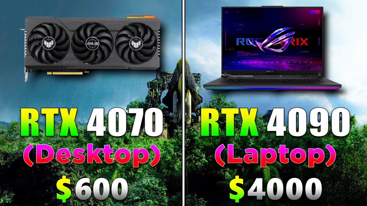 RTX 4090 16GB (Laptop) vs RTX 4070 12GB (Desktop) | 12 Gameplay Tested