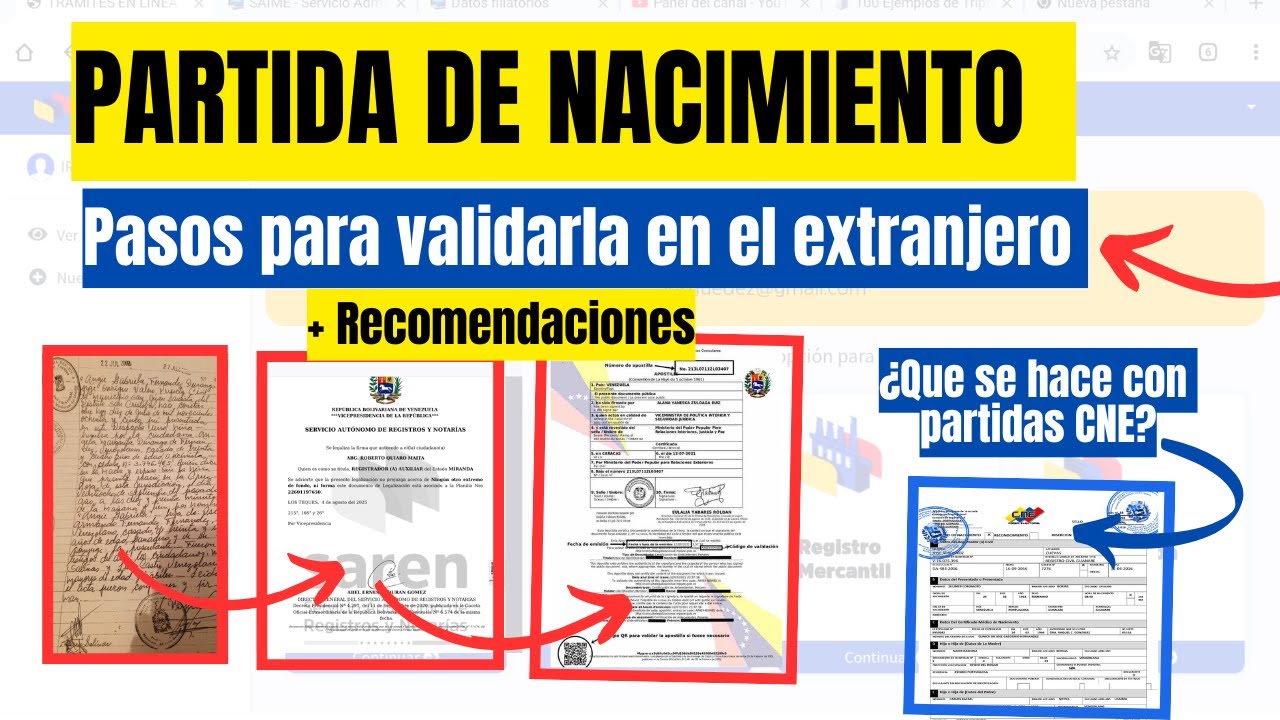 PARTIDA DE NACIMIENTO | ¿Cómo LEGALIZAR y APOSTILLAR? ¿Que hacer con PARTIDAS de CNE?