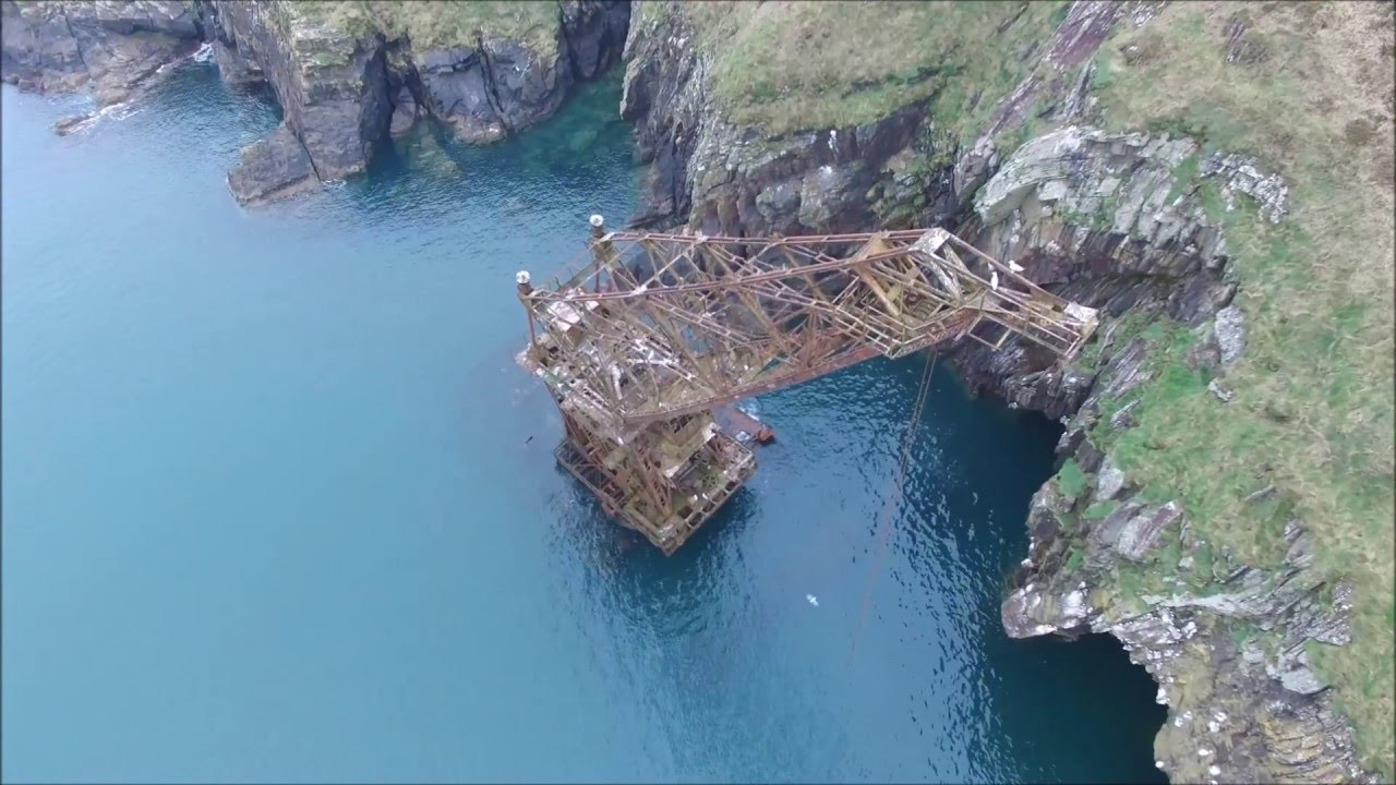 Samson floating crane at Ram's Head, Ardmore, Co.Waterford.