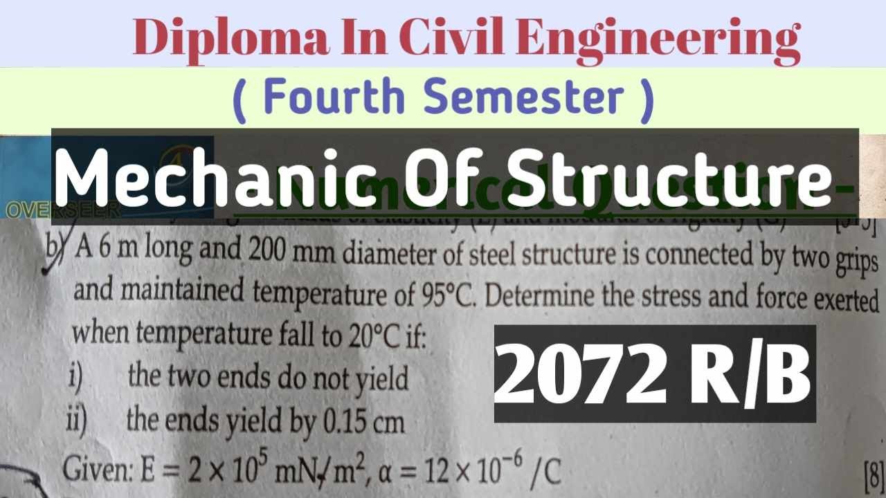 4TH Semester Mechanics Of Structure Numerical 2072 R/B