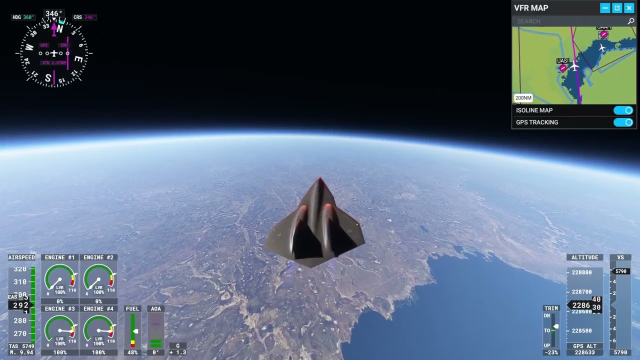 MSFS 2020 Darkstar from Kyrgyzstan, Bishkek  to Nebraska, Lincoln(9070XT)