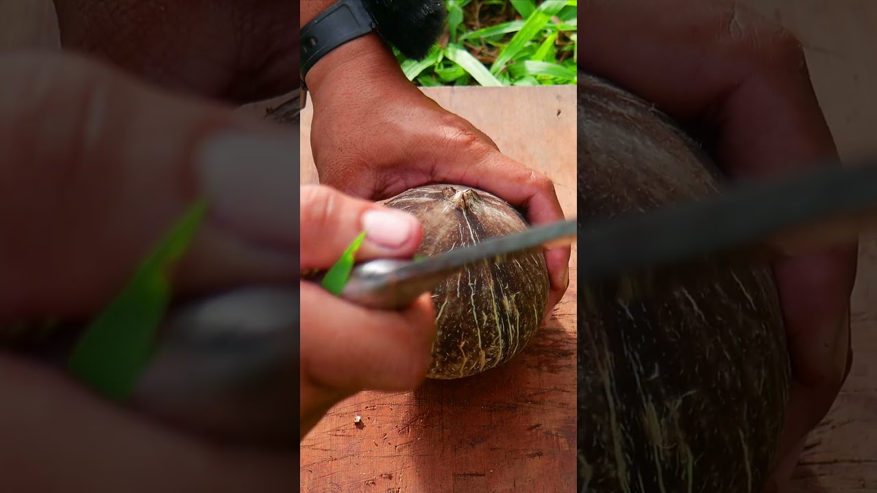 ASMR peeling coconut shell