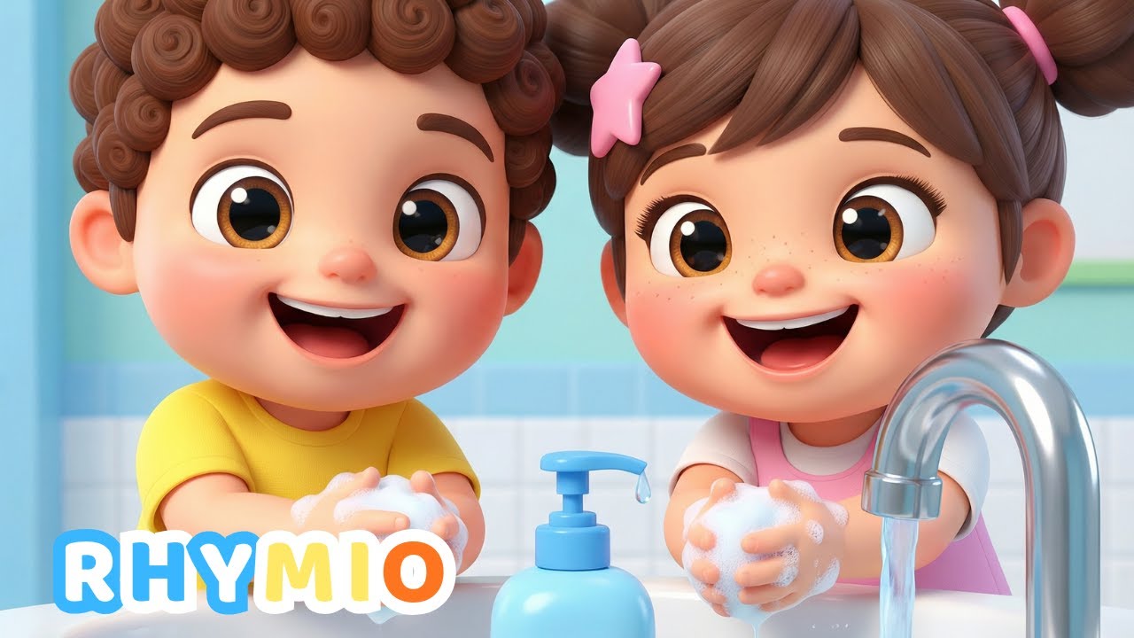 Wash Your Hands Song for Toddlers 🧼 Happy Hands Routine | Rhymio Nursery Rhymes